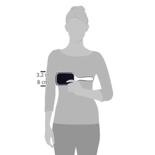 Diane Small Cushion Paddle Brush, 13-Row, Ideal for Medium to Thick Hair, Detangling and Smoothing, Silver