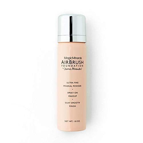 Jerome Alexander MagicMinerals AirBrush Foundation, Spray Makeup with Skincare Active Ingredients, Ultra-Light, Buildable, Full Coverage Formula (Dark Espresso)