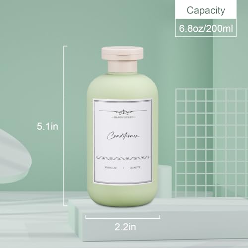 Travel Shampoo Bottles 6.8oz - 3 Pack Leak-Proof Squeeze Bottles