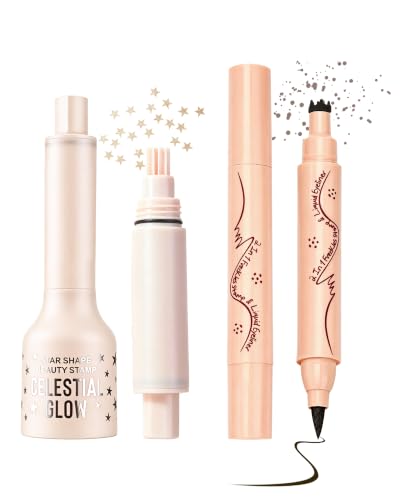 LYSdefeu Star Stamp & Freckle Pen Makeup Kit Set A - Long Lasting, Waterproof