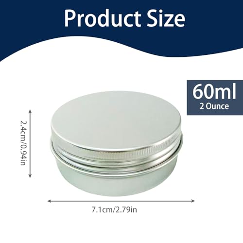 12 Pack 2 oz Aluminum Tins with Lids for Lip Balm & Crafts