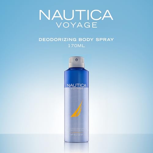 Nautica Voyage Deodorant Body Spray for Men - Fresh Scent, 6 fl oz