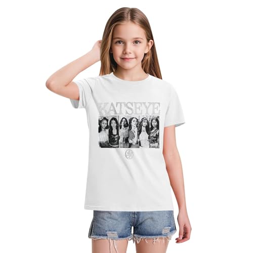 Girls Summer Graphic T-Shirt White 13 Years Katseye Merch Tops