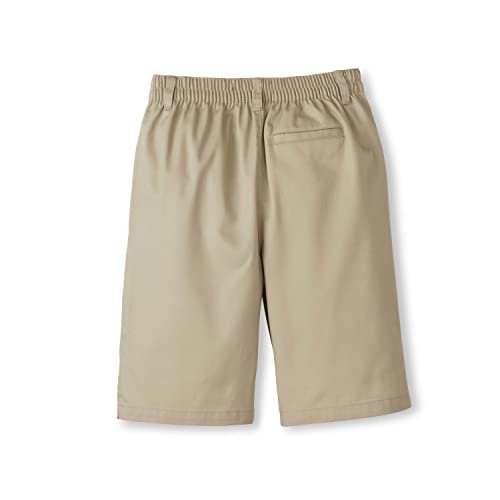 French Toast Boys' Big Pull-On Twill Shorts School Uniform for Kids, Khaki, 14