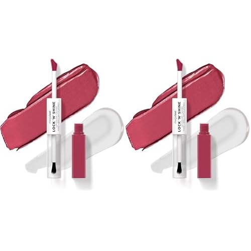 wet n wild Megalast Lock 'N' Shine Lip Color + Gloss Lipstick La Pink (Pack of 2)