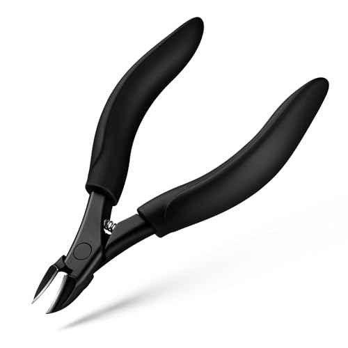 BEZOX Toe Nail Clippers for Thick Toenails for Seniors ? Raised Cutting Edge Ingrown Toenail Clippers, Ergonomic Design Toenail Scissors for Thick Nails, Podiatrist Recommended - Black
