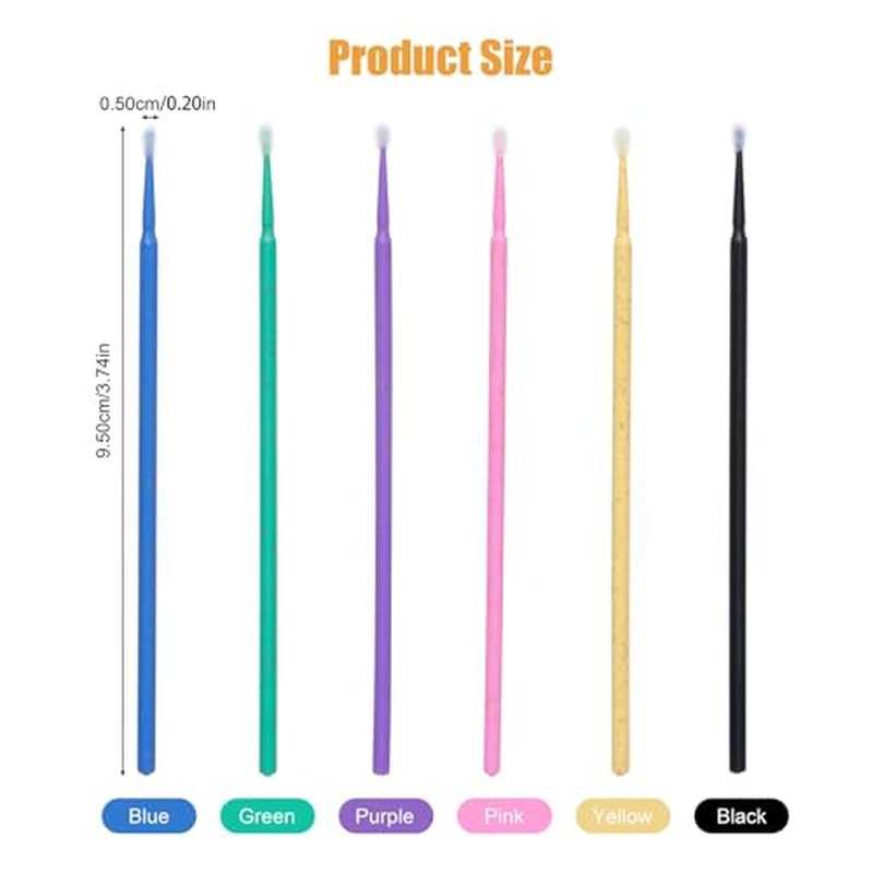 600pcs Disposable Micro Applicator Brushes for Lash Extensions