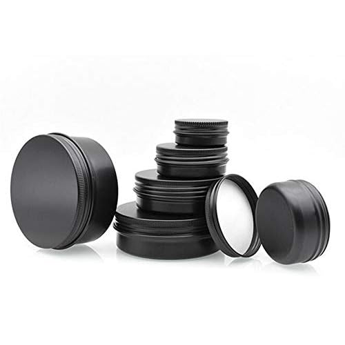3 oz.Tins Black Aluminum Metal Tin Round Screw Top Lid Containers Jars Metal Storage Tin Jars Aluminum Tin Cans Travel Storage Tins,for Lip Balm DIY Cosmetics Salves, 3oz./3 Ounce/90 ML,18 Pack