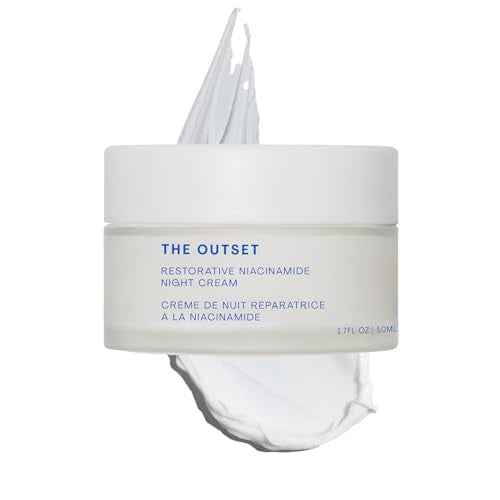 The Outset Restorative Niacinimide and Bakuchiol Night Cream - Gentle Fragrance Free Anti-Aging Moisturizer - Wrinkle reducing - Clean, Vegan, Gluten Free - All Skin Types, Sensitive Skin - 1.7 fl oz
