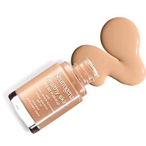 Neutrogena Healthy Skin Liquid Makeup Foundation, Broad Spectrum SPF 20 Sunscreen, Lightweight & Flawless Coverage Foundation with Antioxidant Vitamin E & Feverfew, 40 Nude, 1 fl. oz