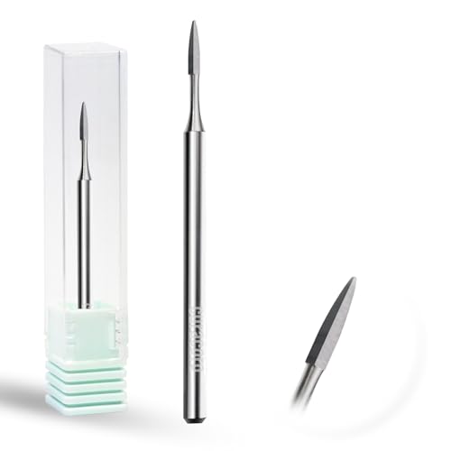 Curacoro Cuticle Nail Drill Bit 3/32'' Flame Polygon Carbide