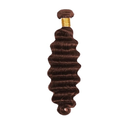 #4 Brown Deep Wave Human Hair Bundles - 28 Inch, 50g