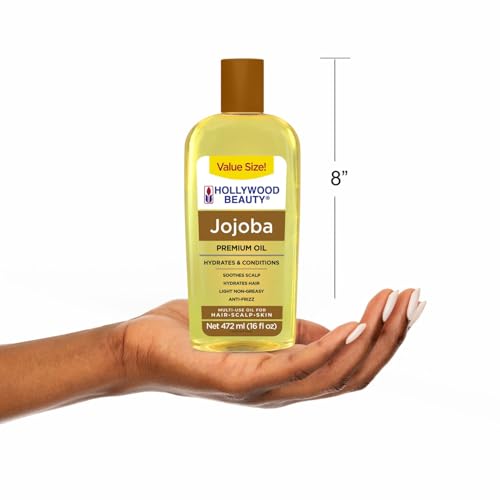 Hollywood Beauty Jojoba Oil 16 oz - Hair, Scalp & Skin