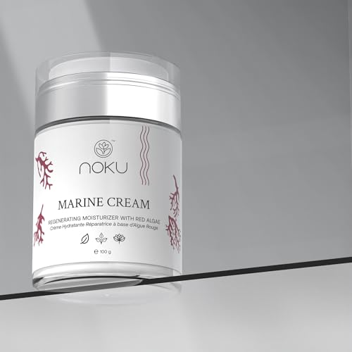 Noku Marine Cream 100ml ? Ultra-Hydrating Anti-Aging Moisturizer for Men & Women | Red Algae, Vegan Collagen & Argireline Peptides | Airless Jar, Vegan, Cruelty-Free, EWG VERIFIED