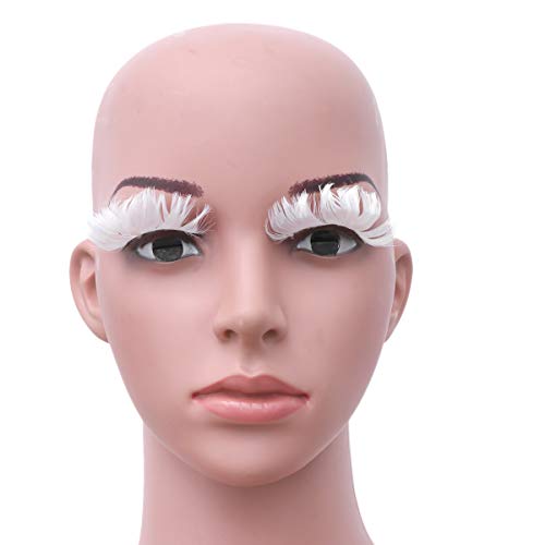 White Fluffy False Eyelashes - 3 Pair Set