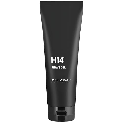 H14 Shave Gel for Men ? Clear, Non-Foaming Gel with Glycerin & Panthenol ? Soothes Razor Burn for Sensitive Skin ? Precision Glide for Beard & Head Shavers ? 8.5 fl oz / 250 ml