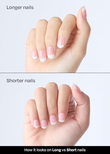 ohora Semi Cured Gel Nail Strips - French White with UV Lamp & Tools
