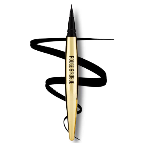 Rouge & Rogue Waterproof Liquid Eyeliner – Ultra Black, Precision Brush Tip