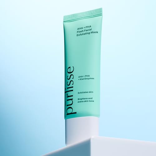 p?rlisse AHA & PHA Flash Facial Exfoliant - Gentle Brightening Mask to Help Gently Refine Texture, Clear Pores & Even Skin Tone - Enriched with Fruit Enzymes to Support Skin Barrier (1.7 oz)