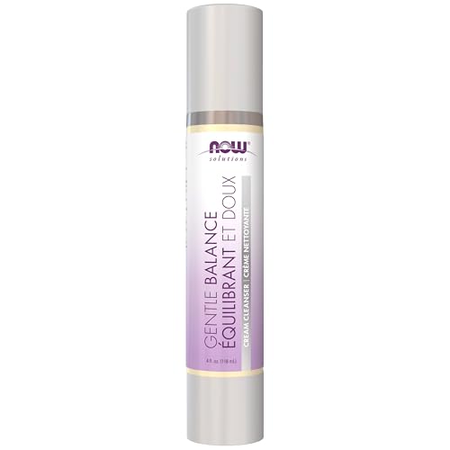 NOW Solutions Gentle Balance Cream Cleanser, 4 oz - Fragrance-Free, Non-Foaming Formula with Bakuchiol and Ceramosides