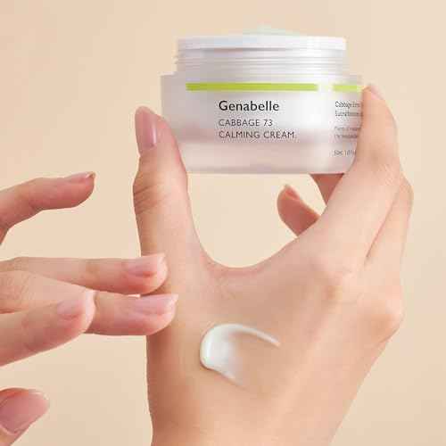 Genabelle Cabbage 74 Calming Cream - Lightweight Watery-Type Moisturizer with CICA, Sucralfate, Hyaluronic Acid, Helps Instantly Calm, & Hydrate the Skin 1.69 fl. oz.
