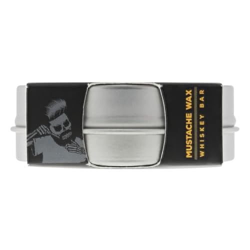 Suavecito Whiskey Bar Mustache Wax 1.5 oz - Control & Style Your Mustache With All Day Hold, Portable Travel Size Tin Can, Moisturize & Style, Facial Grooming With A Masculine Scent