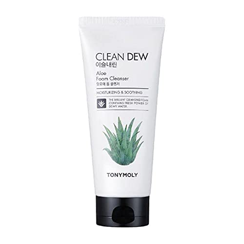 TONYMOLY Clean Dew Aloe Foam Cleanser, Aloe,6 Fl Oz (Pack of 1)