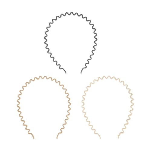 Goody Ouchless Zig-Zag Women's Headbands - 3 Ct, Warm Tones, Damage-Free Hold, All-Day Comfort Headbands for Women & Men, Everyday Hair Accessories, For All Occasions, For Thick Hair