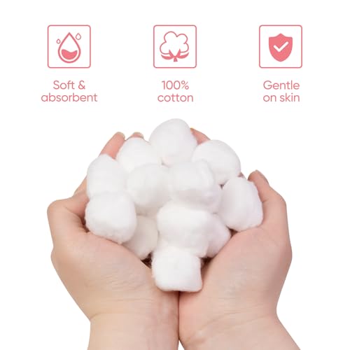 Icotle 100% Pure Cotton Balls, Jumbo Size, 100 Count