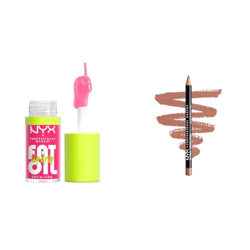 NYX PROFESSIONAL MAKEUP Fat Oil Vegan Lip Gloss Bundle with My Main Clear & Scrollin' Deep Caramel, 3 Count