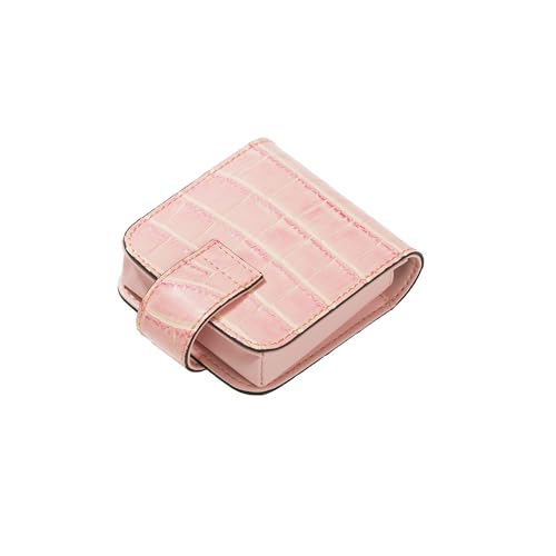 Cockatoo Leather Lipstick Case with Mirror, Women's Portable Lipstick Pouch Travel Cosmetic Bag, Mini Cosmetic Bag (Bright Red)