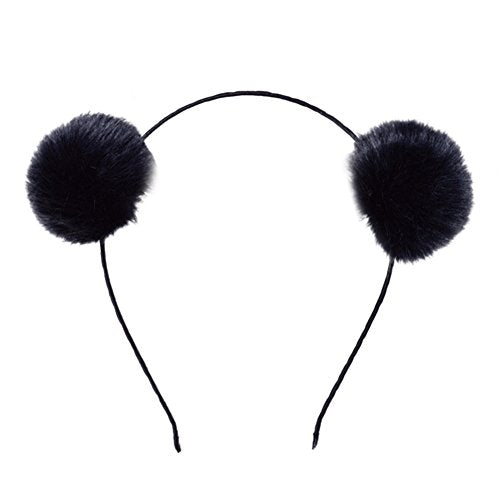 BAOPLAYKIDS BAOBAO Faux Fluffy Rabbit Fur Ball Cat Ears Panda Hair Hoop Headband Xmas Party Cosplay