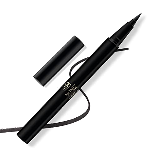 Black Liquid Eyeliner - Water Proof Ultra Matte Long Lasting Slim Jet - Black Eye Liner - 100% Intense Black - Smooth Easy Application Pen Liner