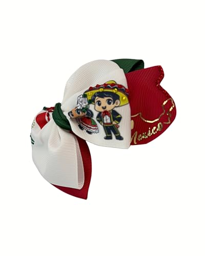 1st Edition Mexican Hair Bow | Small Handmade Red, White & Green