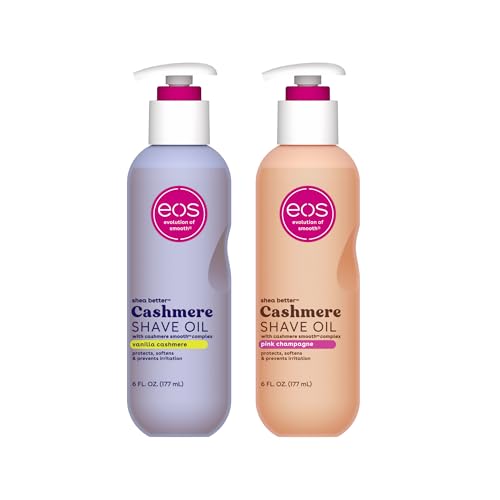 Bundle of eos Cashmere Skin Collection Shave Oil, Vanilla Cashmere + Pink Champagne
