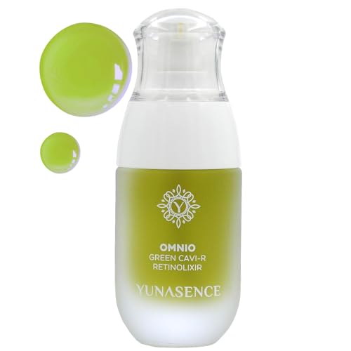 YUNASENCE OMNIO Green Cavi-R Retinolixir, w/3% Bakuchiol, Marula, Vitamin C, Chaga Mushroom. Anti Aging, Antiwrinkle.