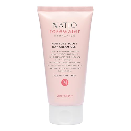 Natio Australia Rosewater Hydration Moisture Boost Day Cream-Gel, 2.5 oz - Face Cream with Shea Butter - Face Moisturizer for All Skin Types