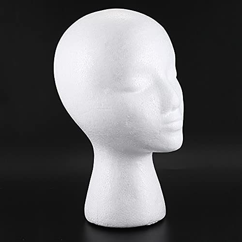 CRAKES 10X Styrofoam Foam Mannequin Wig Head Display Hat Cap Wig Holder White Foam Head