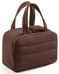 Travel Toiletry Bag Organizer with Dual Compartments, Coffee Brown
