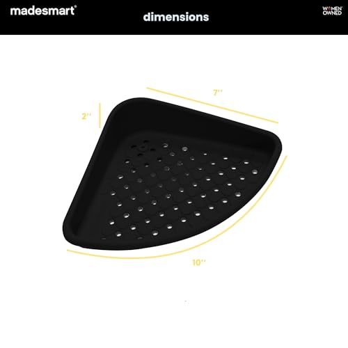 madesmart Bathtub Corner Shelf with Suction Cups & Drainage