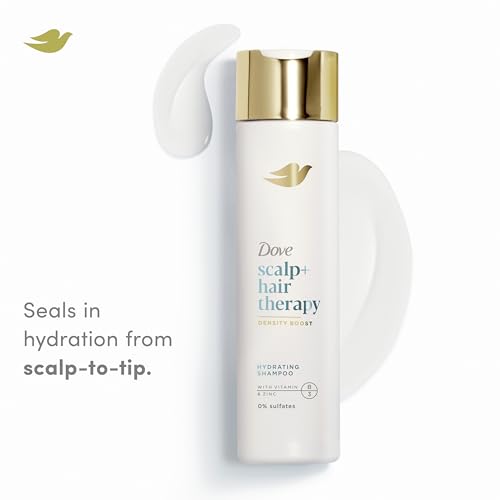 Dove Scalp + Hair Therapy Sulfate Free Shampoo Density Boost Hydrating Shampoo for dry hair gentle, sulfate free shampoo to cleanse dry hair and scalps 9.25 FL OZ (273 mL)