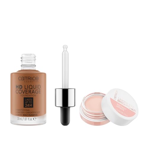 Catrice | HD Liquid Coverage Foundation 70 & Under Eye Brightener 10 Light Rose | Full Coverage Makeup | Vegan & Cruelty Free