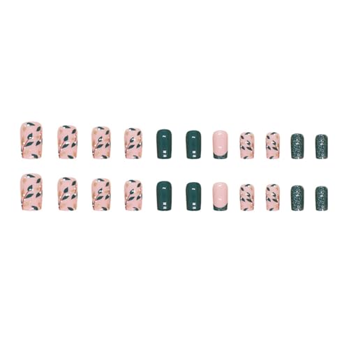 SINHOT Coffin Press on Nails Medium Ballerina Fake Nails Glossy Glue on Nails Pink Cat Eye Acrylic Nails Silver Glitter Arificial Nails Stick on False Nails with Fireworks Design 24 pcs