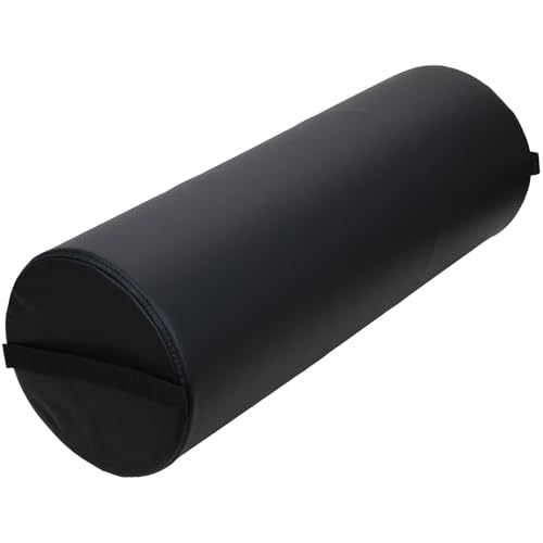 ForPro Professional Collection Jumbo Full Round Bolster Pillow, Black, Oil and Stain-Resistant, for Massage and Yoga, 9¡± R x 26¡± L