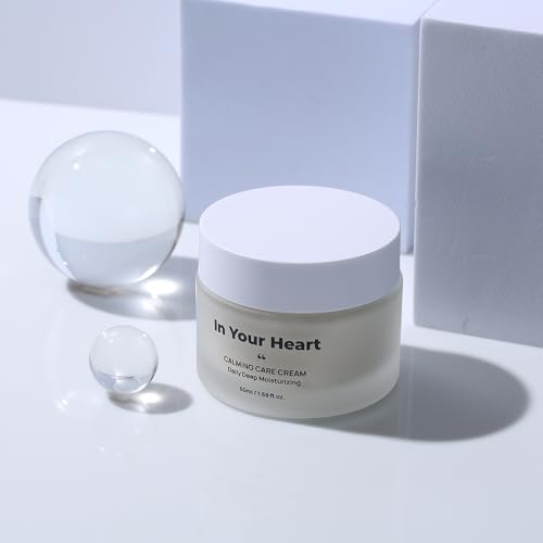 In Your Heart Calming Care Cream ? Sensitive Skin Moisturizer with Centella, Heartleaf, Tea Tree ? Fragrance-Free, Made in Korea, 50ml