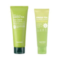 TONYMOLY Green Tea SPF 50 Sunscreen & Chok Chok Green Tea Foam Cleanser Skincare Bundle, 50ml & 1 Count