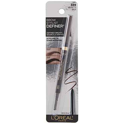 L'Oreal Paris Makeup Brow Stylist Definer Waterproof Eyebrow Pencil, Ultra-Fine Mechanical Pencil, Draws Tiny Brow Hairs and Fills in Sparse Areas and Gaps, Brunette, 0.003 Ounce (1 Count)