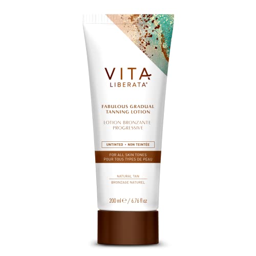 Vita Liberata Fabulous Gradual Tanning Lotion - Buildable Formula, Sun-Kissed Tan, Untinted For Minimal Transfer, Lasting Finish, Formulated with Hyaluronic Acid, 6.76 fl oz