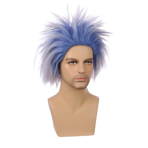 Edivd Kid Blue Ombre Silver Wig - Short Heat Resistant Synthetic Hair