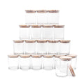 Clear 7oz Glass Candle Jars with Wood Lids - 20 Pack for Candle Making